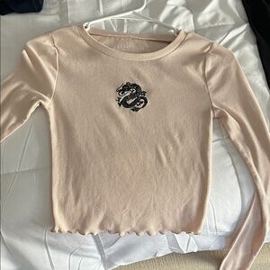 Aeropostale Ribbed Tee in Soft Pink